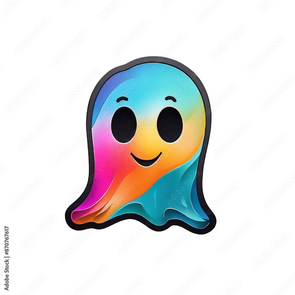 a ghost hovers, enveloped by swirling, vibrant colors a ghost hovers, enveloped by swirling, vibrant colors