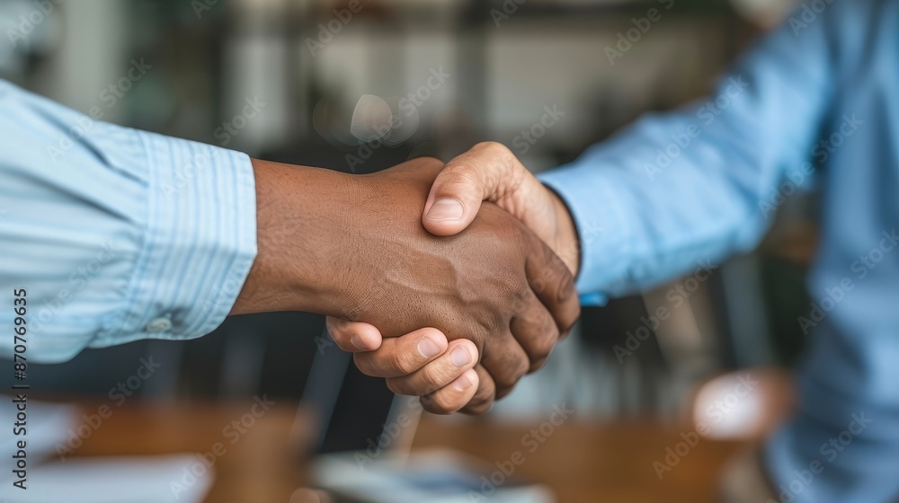 Handshake Between Two Business Professionals - A close-up image of a handshake between two business people, symbolizing agreement and partnership. - A close-up image of a handshake between two busines Handshake Between Two Business Professionals - A close-up image of a handshake between two business people, symbolizing agreement and partnership. - A close-up image of a handshake between two busines