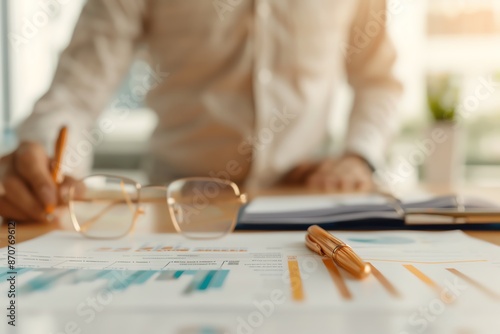 Planners Expertise The financial planner showcasing their expertise with certifications and awards displayed in the background