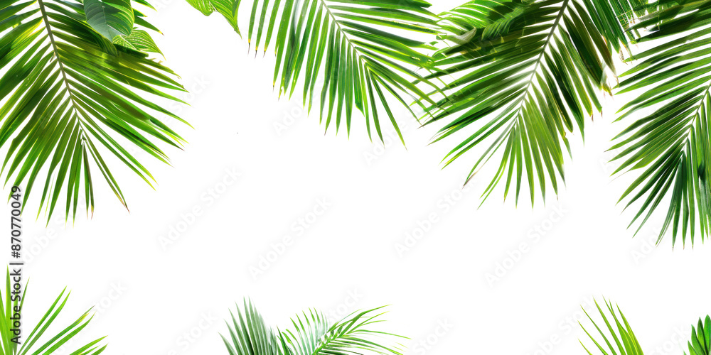 Tropical Palm Leaves on a Transparent Background Tropical Palm Leaves on a Transparent Background