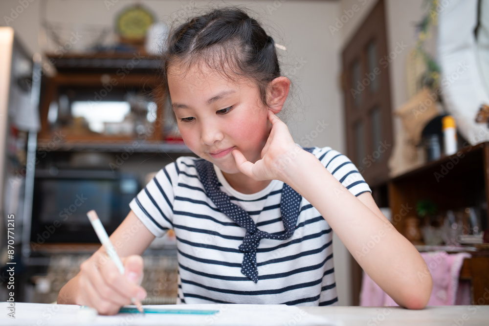 自宅で勉強をする子供 自宅で勉強をする子供