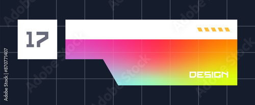 Futuristic element vector illustration. Colorful lower third video overlay.