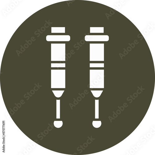 Crutches  Glyph Circle Icon