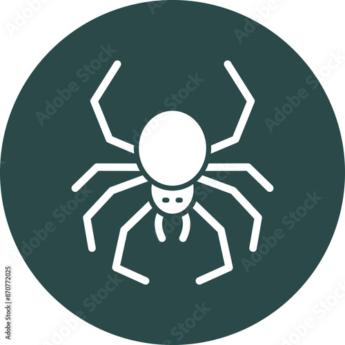 Spider Glyph Circle Icon