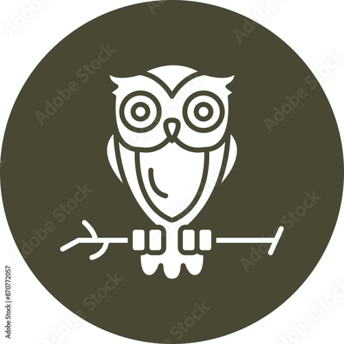 Owl  Glyph Circle Icon