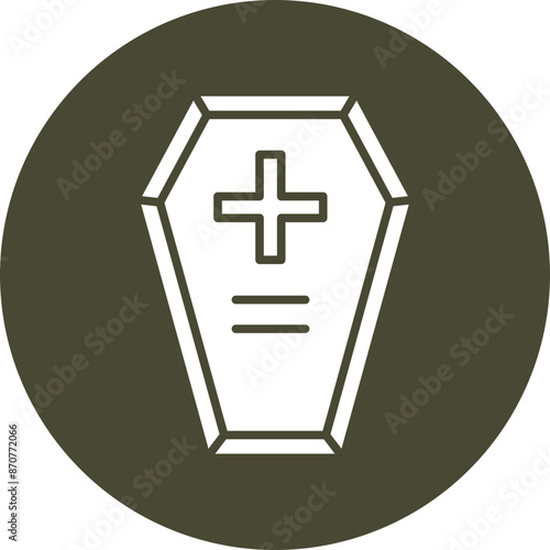 Coffin  Glyph Circle Icon