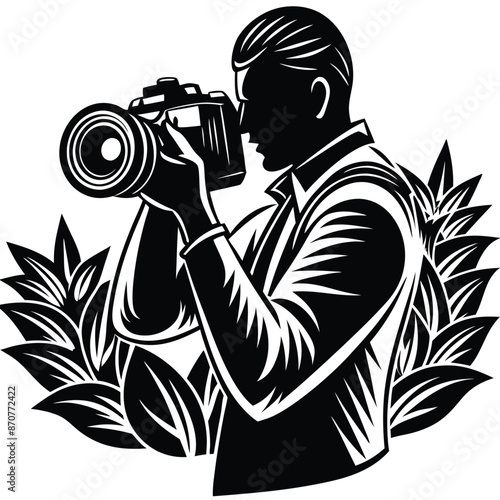 man with camera. photographer with camera. world photography day on august 19th photographer