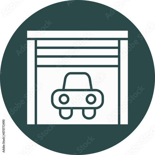 Garage  Glyph Circle Icon