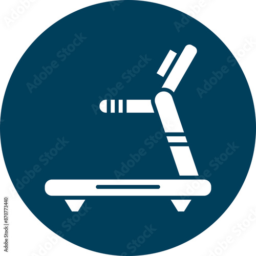 Treadmill Machine  Glyph Circle Icon