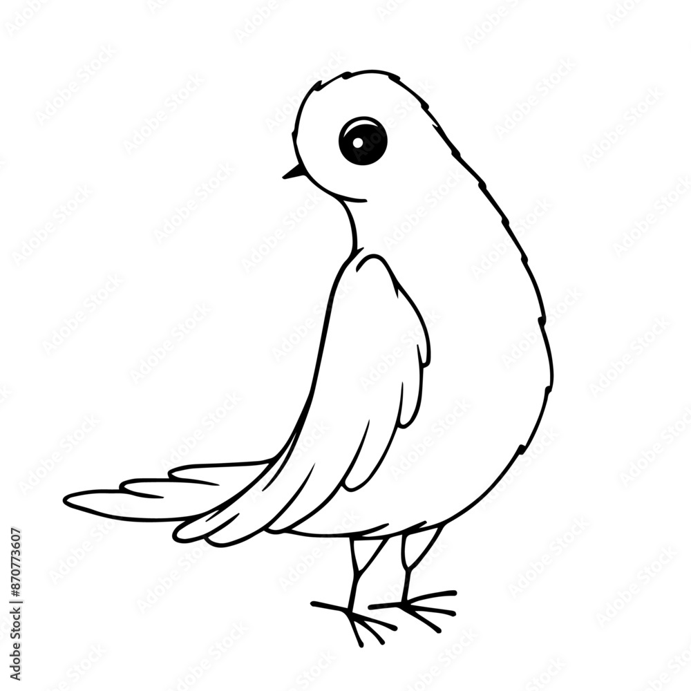 Line sketch, doodle of a funny little bird. Vector graphics. Line sketch, doodle of a funny little bird. Vector graphics.