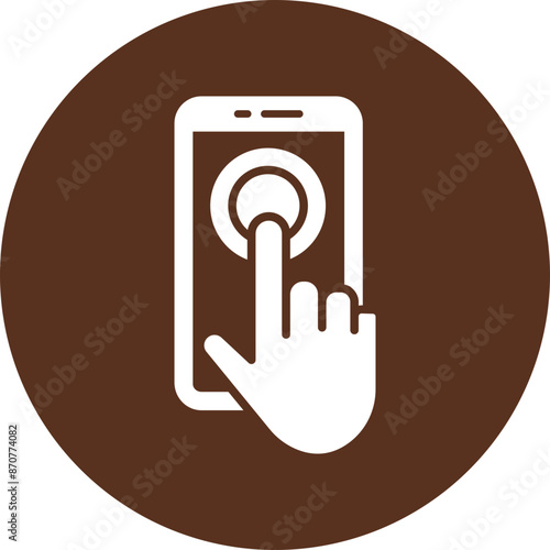 Touch Screen  Glyph Circle Icon