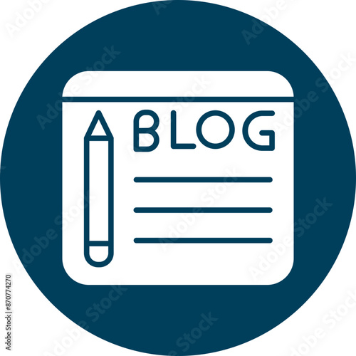 Blogging  Glyph Circle Icon