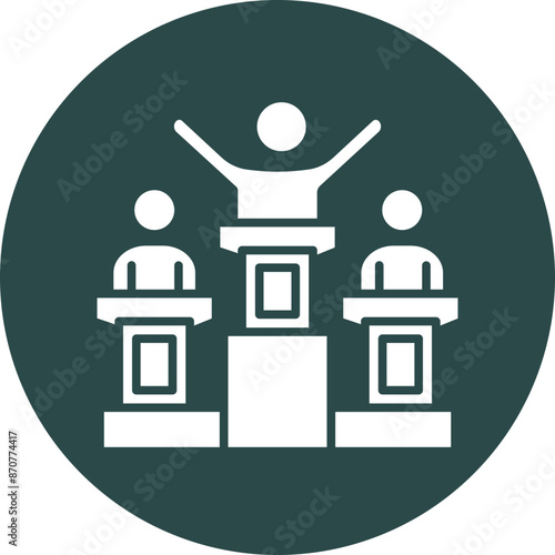 Victory  Glyph Circle Icon