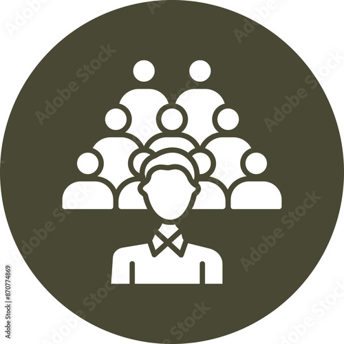 Crowd  Glyph Circle Icon