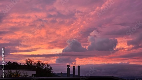 Cloudy sunset colorful
