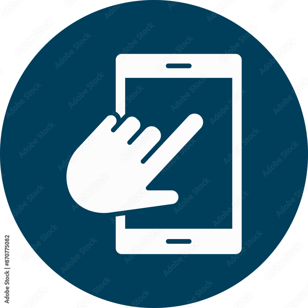 Touch Screen Glyph Circle Icon Touch Screen Glyph Circle Icon