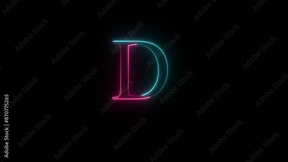 Glowing neon alphabet D .Educational concept with neon letter D. Shine text D the best digital symbol and 3d render. Glowing neon alphabet D .Educational concept with neon letter D. Shine text D the best digital symbol and 3d render.