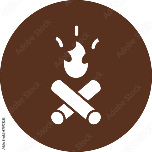 Fire  Glyph Circle Icon