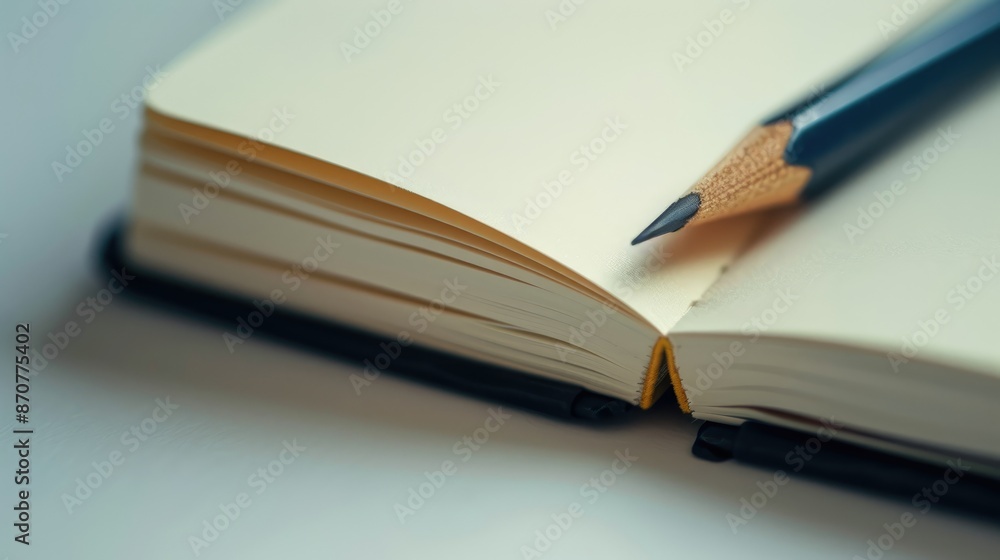 Naklejka premium Pencil and notebook on white background