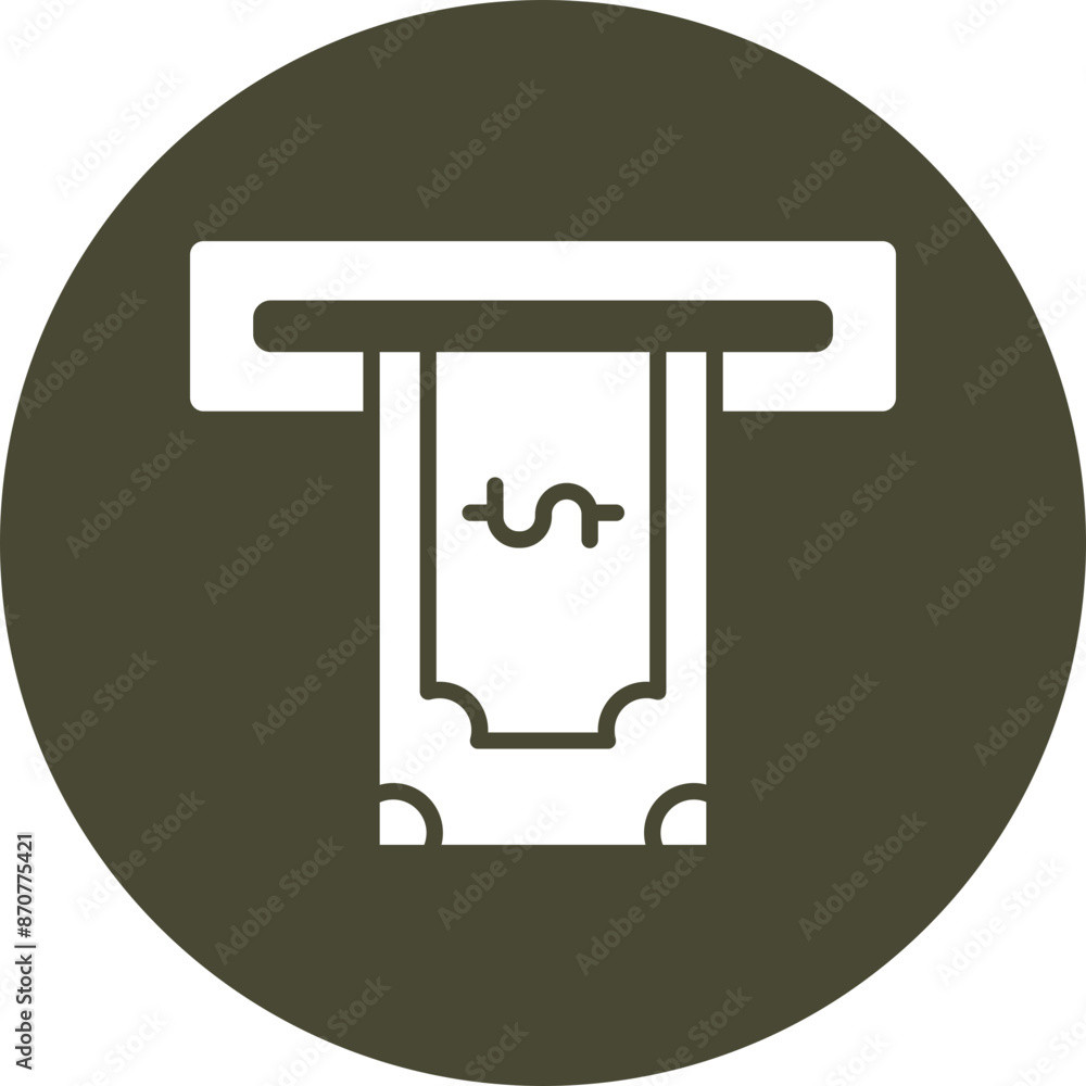 Atm Cashout Glyph Circle Icon Atm Cashout Glyph Circle Icon