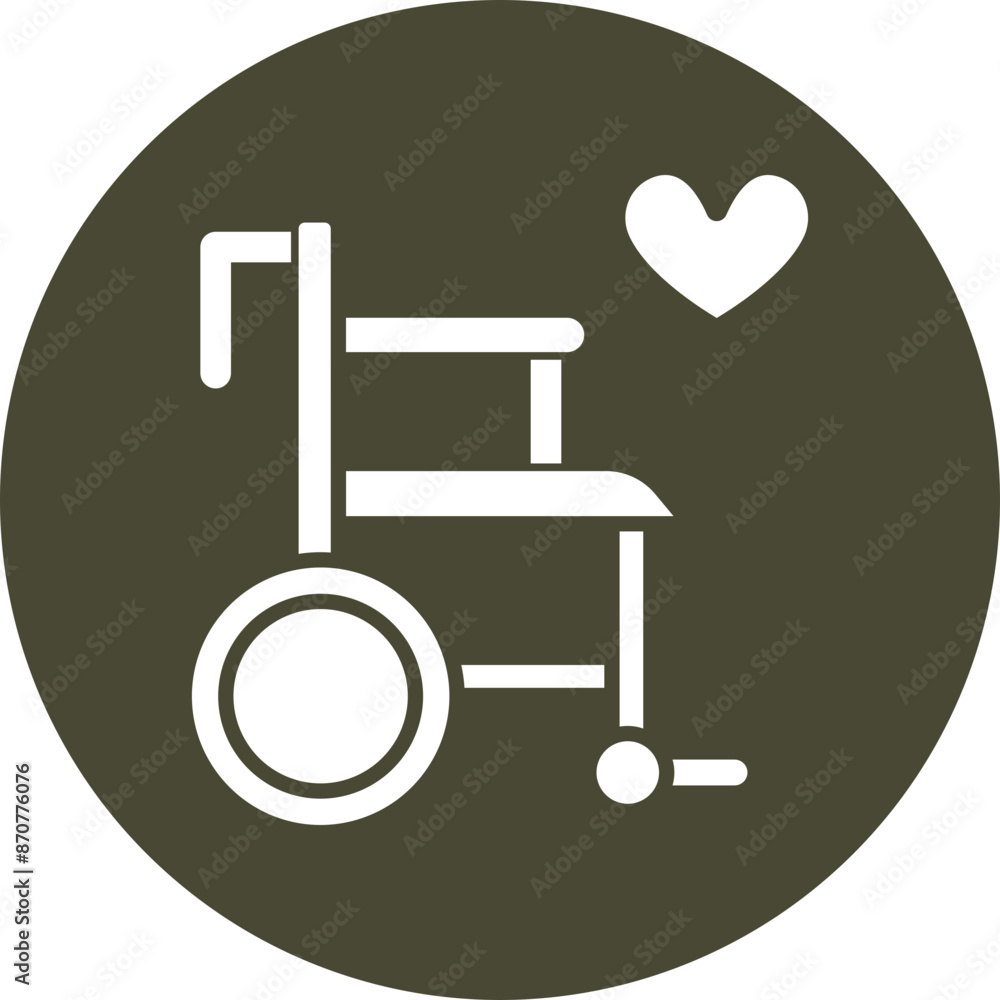 Wheelchair  Glyph Circle Icon