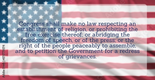 Tableau sur toile The 1st Amendment US Constitution