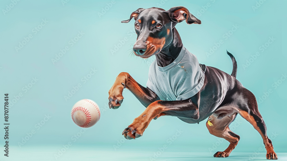 Dog catching a baseball Dog catching a baseball