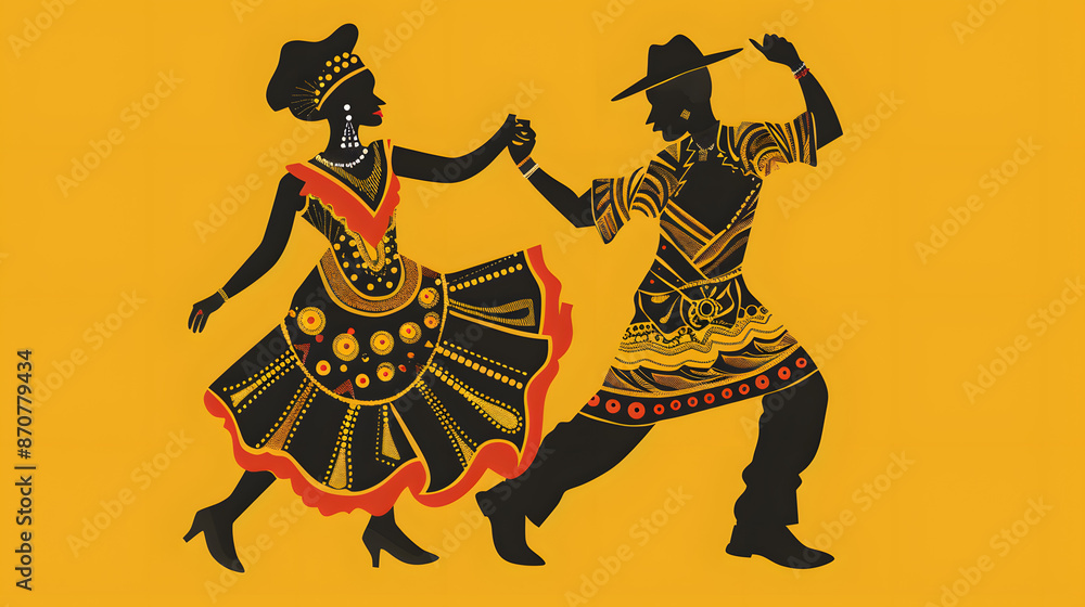 black man and woman dancing latina style dance vector illustration black man and woman dancing latina style dance vector illustration