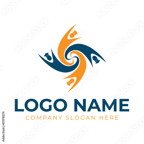 Modern group logo design vector for business and company