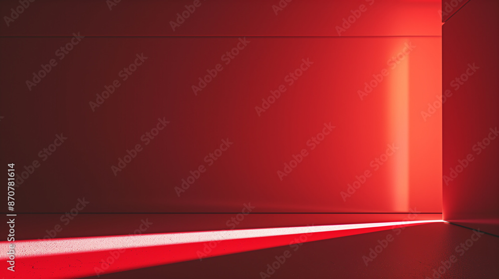 Obraz premium Minimalist, flat design, solid color background, single line of light