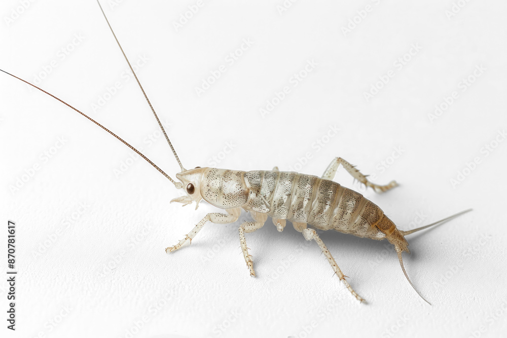 Closeup of White Cricket Insect on Transparent Background Closeup of White Cricket Insect on Transparent Background