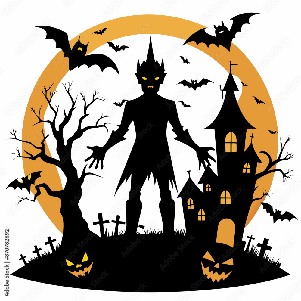 Halloween vector background with house,spooky,pumpkin Halloween vector background with house,spooky,pumpkin