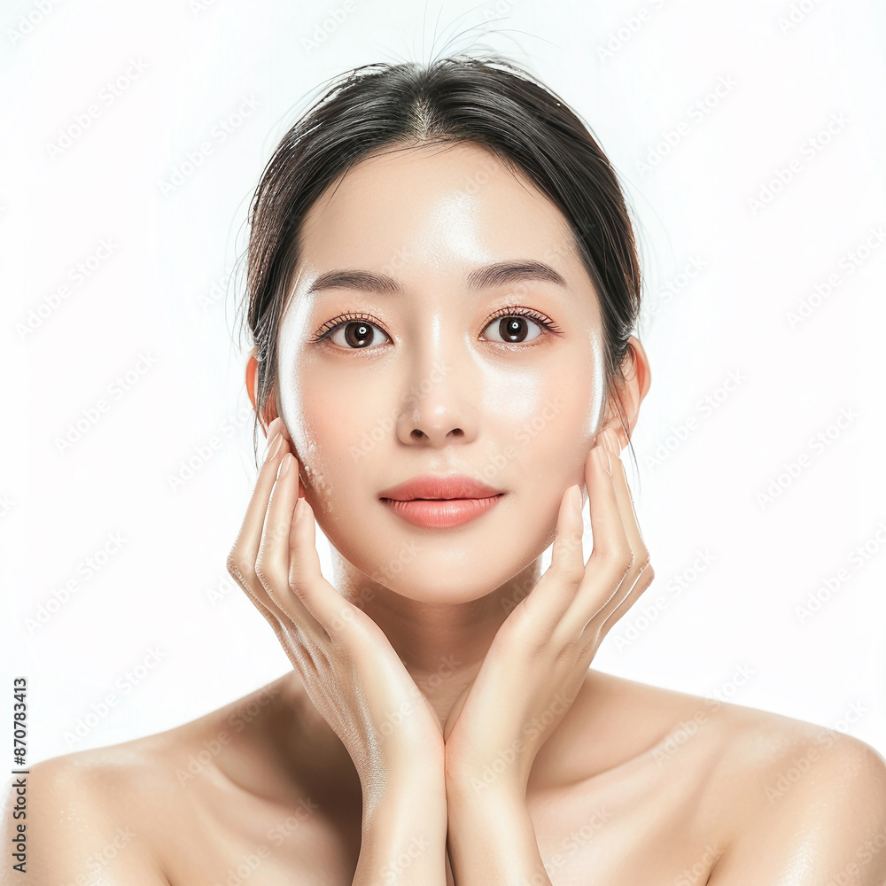 30-35 year old Beauty Asian women spa skin healthy on 100% isolate white background. 30-35 year old Beauty Asian women spa skin healthy on 100% isolate white background.