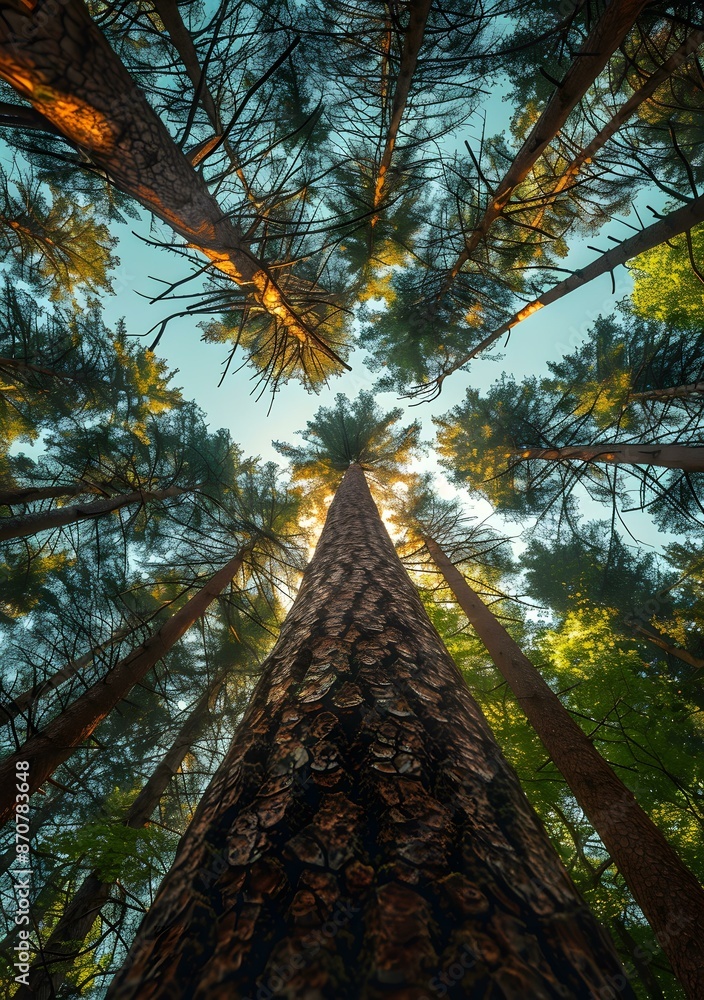 Obraz premium Tall Pine Trees In Forest