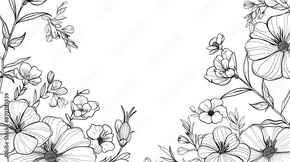 Elegant Floral Frame with Botanical and Decorative Patterns Elegant Floral Frame with Botanical and Decorative Patterns