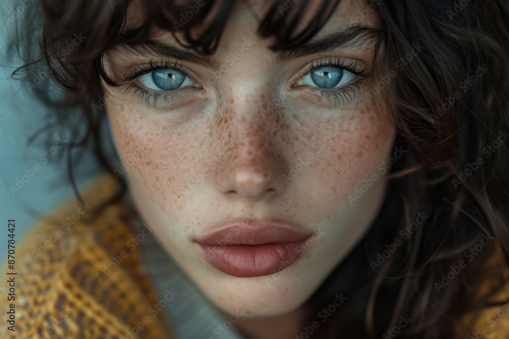 Close-up portrait of a stunningly beautiful young woman model