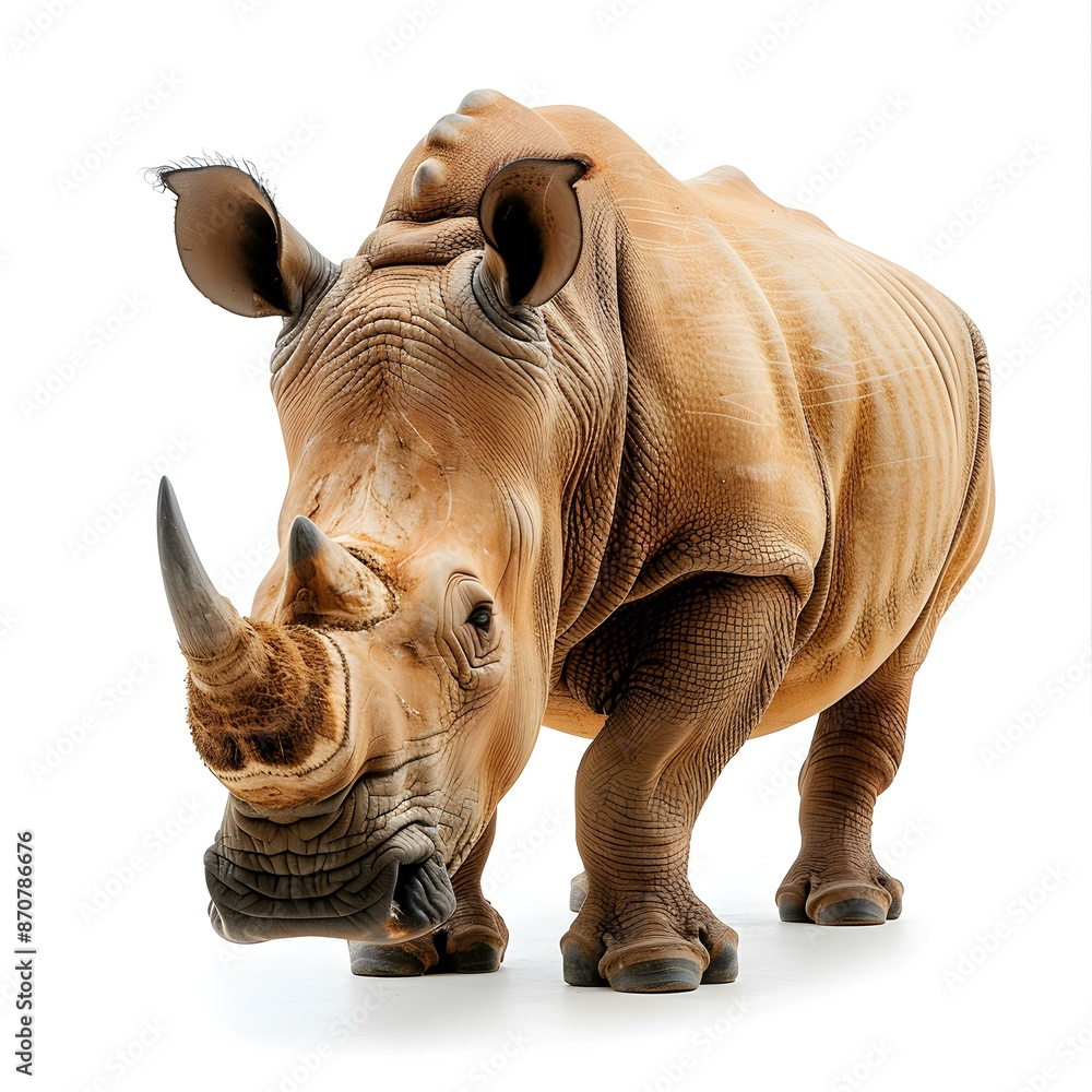 White Rhinoceros on White Background White Rhinoceros on White Background