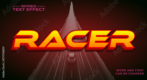 Racer 3d text effect