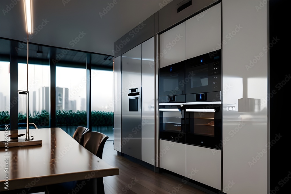 IoT in Smart Kitchens: Visualize a smart kitchen where technology enhances cooking efficiency and convenience - Internet of things. IoT in Smart Kitchens: Visualize a smart kitchen where technology enhances cooking efficiency and convenience - Internet of things.