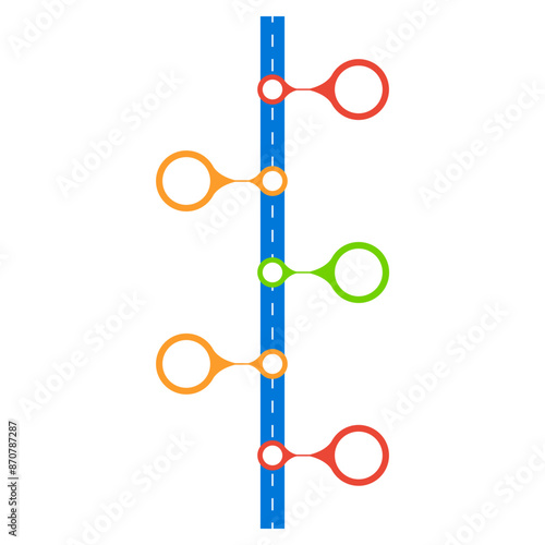 Blank business road map infographic. Business infographics, stages of road or pathway, development per year. Vector infographics report with graphs and diagrams on road chart.