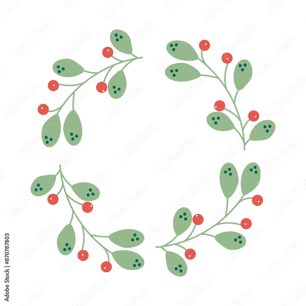 Christmas tree wreath hand drawn isolated Christmas tree wreath hand drawn isolated