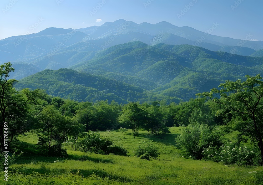 Green mountain range landscape Green mountain range landscape