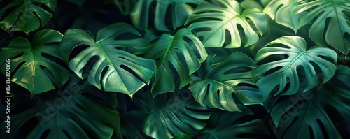 Wallpaper Mural Indoor shadows of Monstera leaves, botanical background close up, urban jungle, surreal, composite, workspace, copy space for text Torontodigital.ca