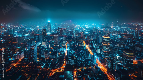 Wallpaper Mural Isometric smart city design concept. Business center with skyscrapers and intelligent buildings,IOT for the internet of things Torontodigital.ca