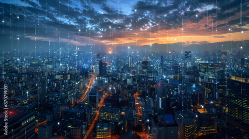 Wallpaper Mural Isometric smart city design concept. Business center with skyscrapers and intelligent buildings,IOT for the internet of things Torontodigital.ca