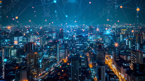 Wallpaper Mural Isometric smart city design concept. Business center with skyscrapers and intelligent buildings,IOT for the internet of things Torontodigital.ca