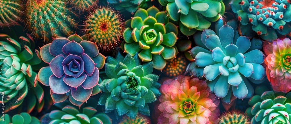 Colorful Succulents Close-Up Colorful Succulents Close-Up