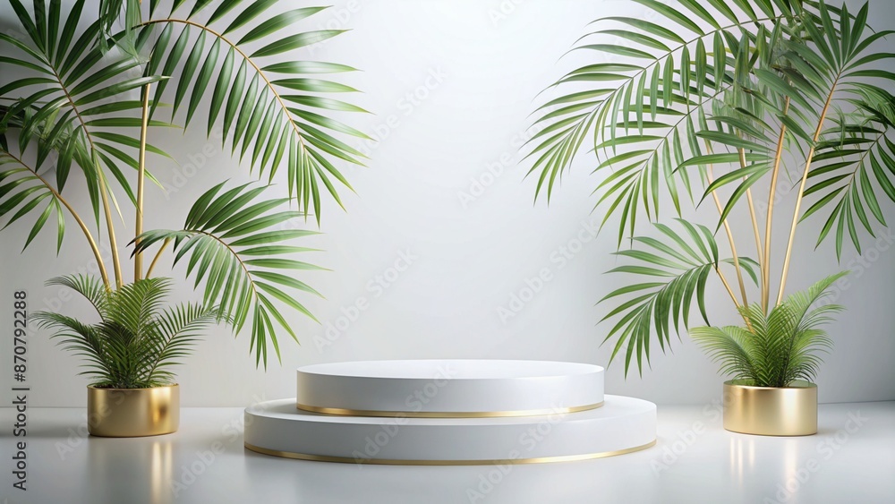 White gold Podium mockup for product presentation White gold Podium mockup for product presentation