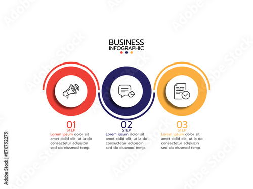 Vector Infographic template with icons and 3 options or steps.