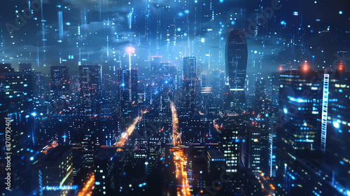 Wallpaper Mural Isometric smart city design concept. Business center with skyscrapers and intelligent buildings,IOT for the internet of things Torontodigital.ca